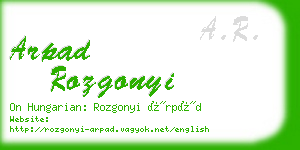 arpad rozgonyi business card